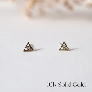 10K Bishop Triangle Studs