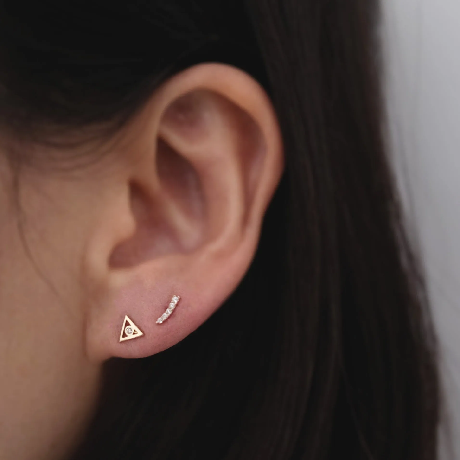 10K Bishop Triangle Studs