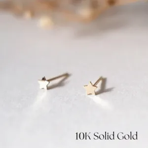 10K Petite Star Studs