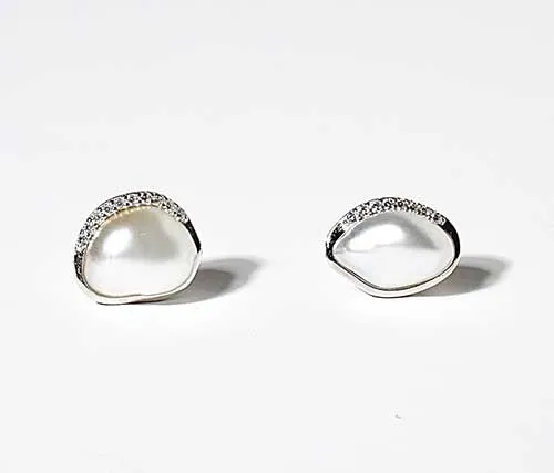 10mm South Sea Keshi Pearl Stud Earrings