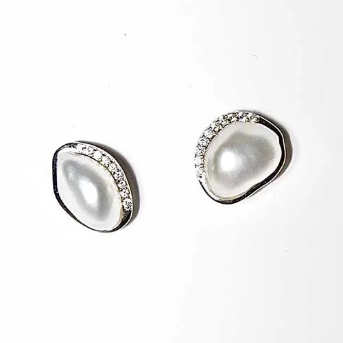 10mm South Sea Keshi Pearl Stud Earrings