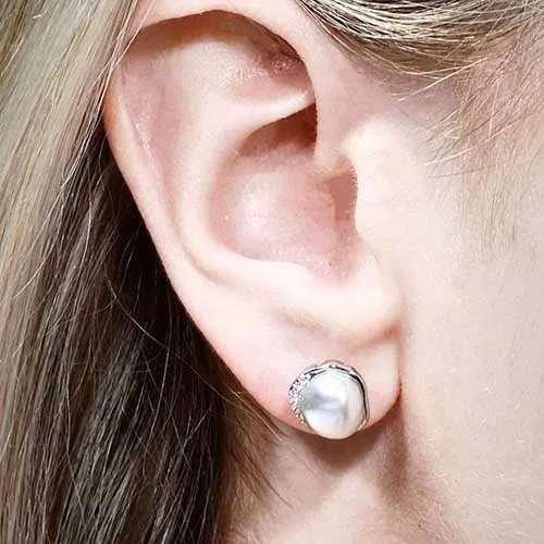 10mm South Sea Keshi Pearl Stud Earrings