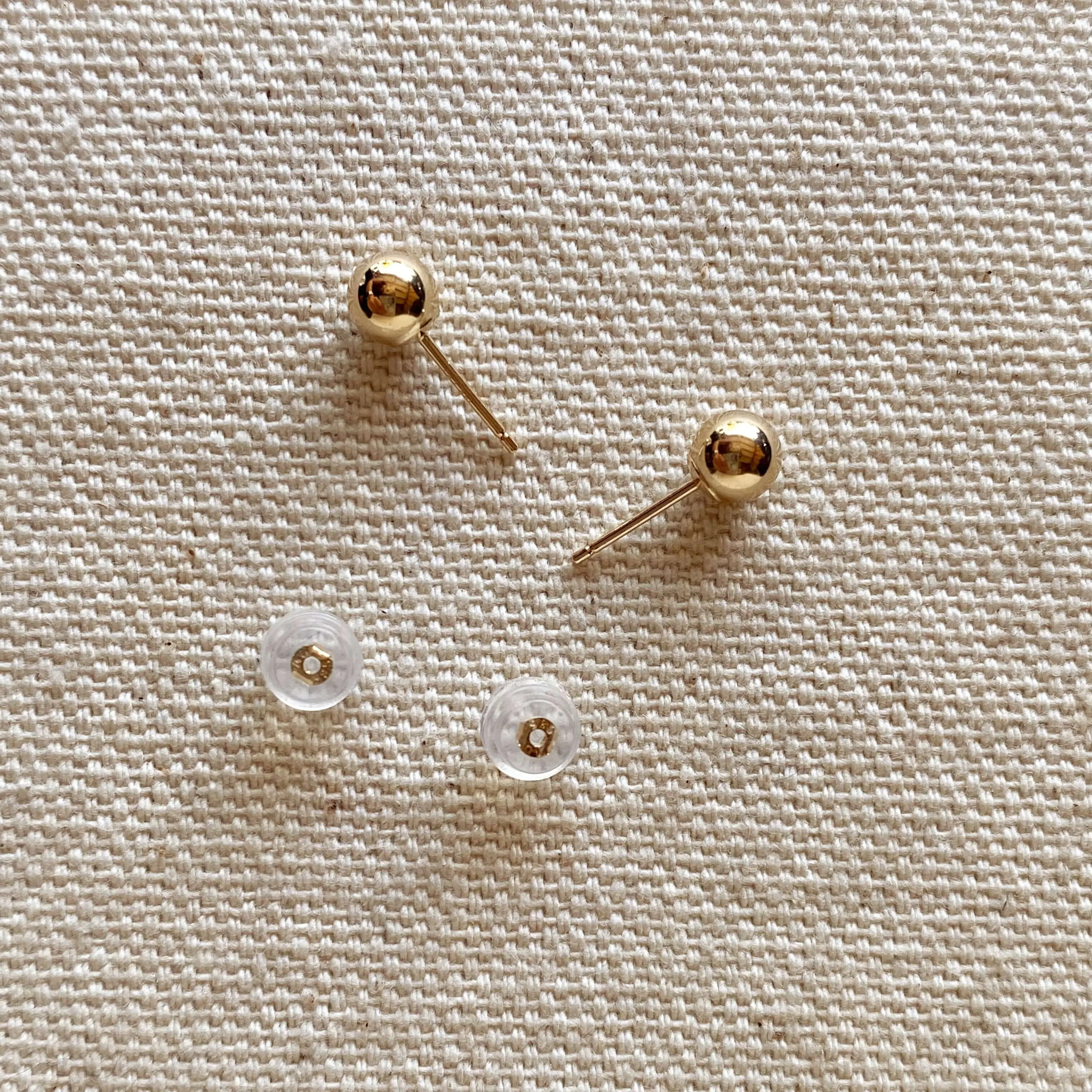 14k Solid Gold 5.0mm Ball Stud Earrings
