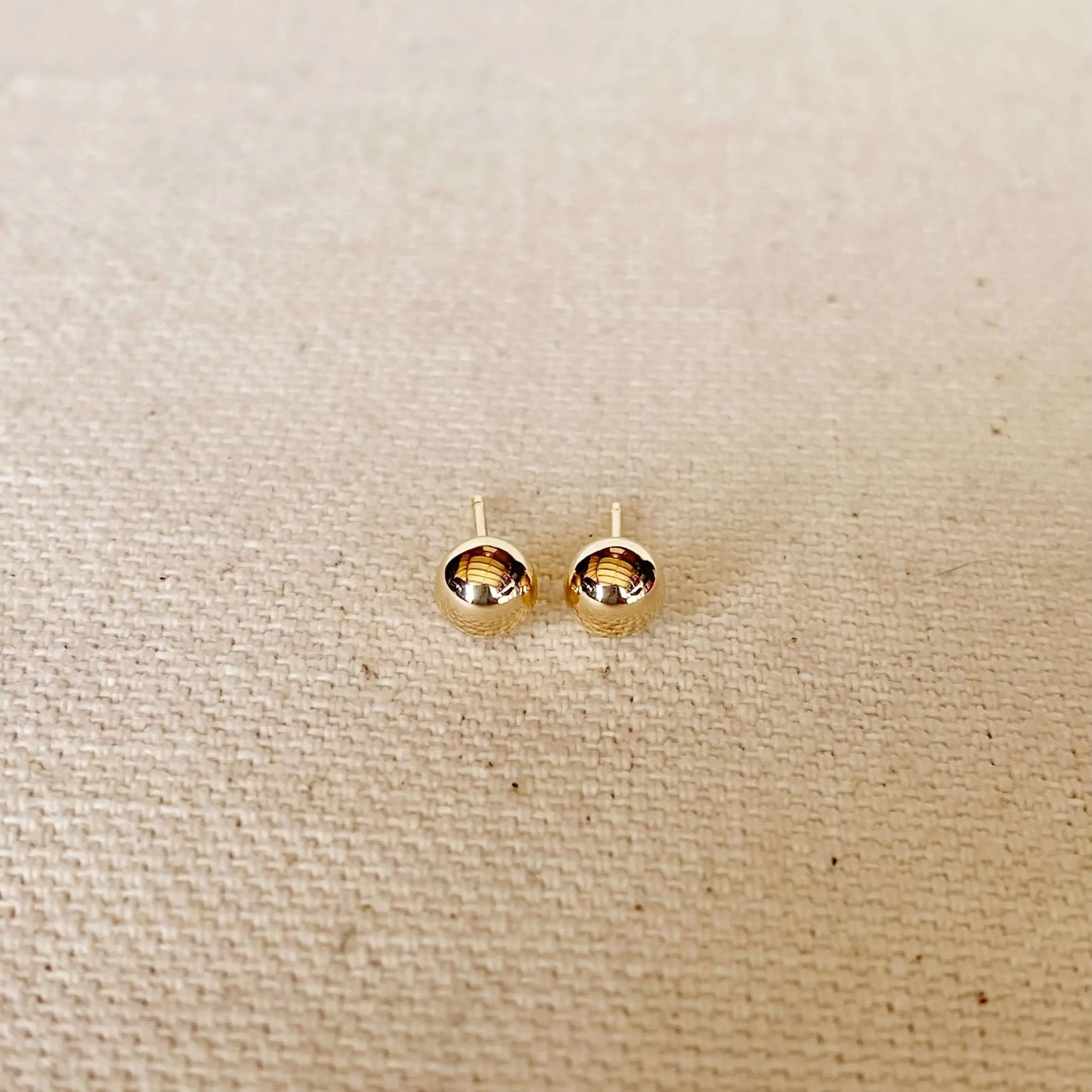 14k Solid Gold 5.0mm Ball Stud Earrings