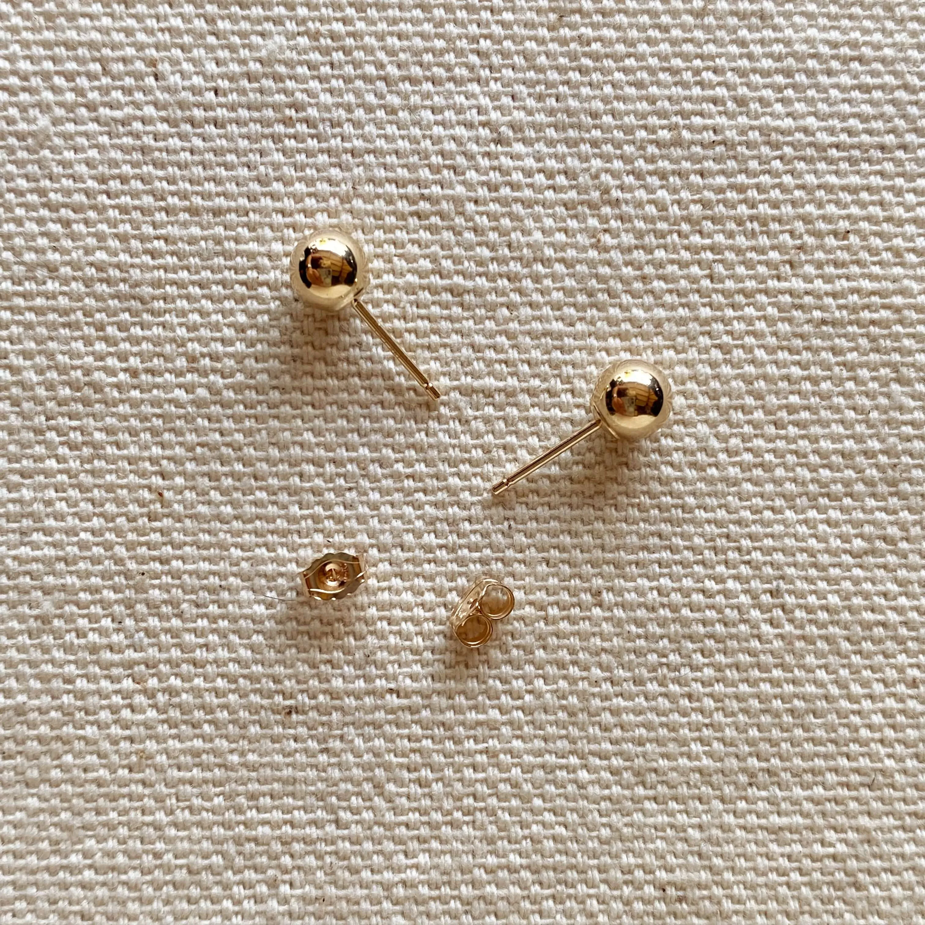 14k Solid Gold 5.0mm Ball Stud Earrings