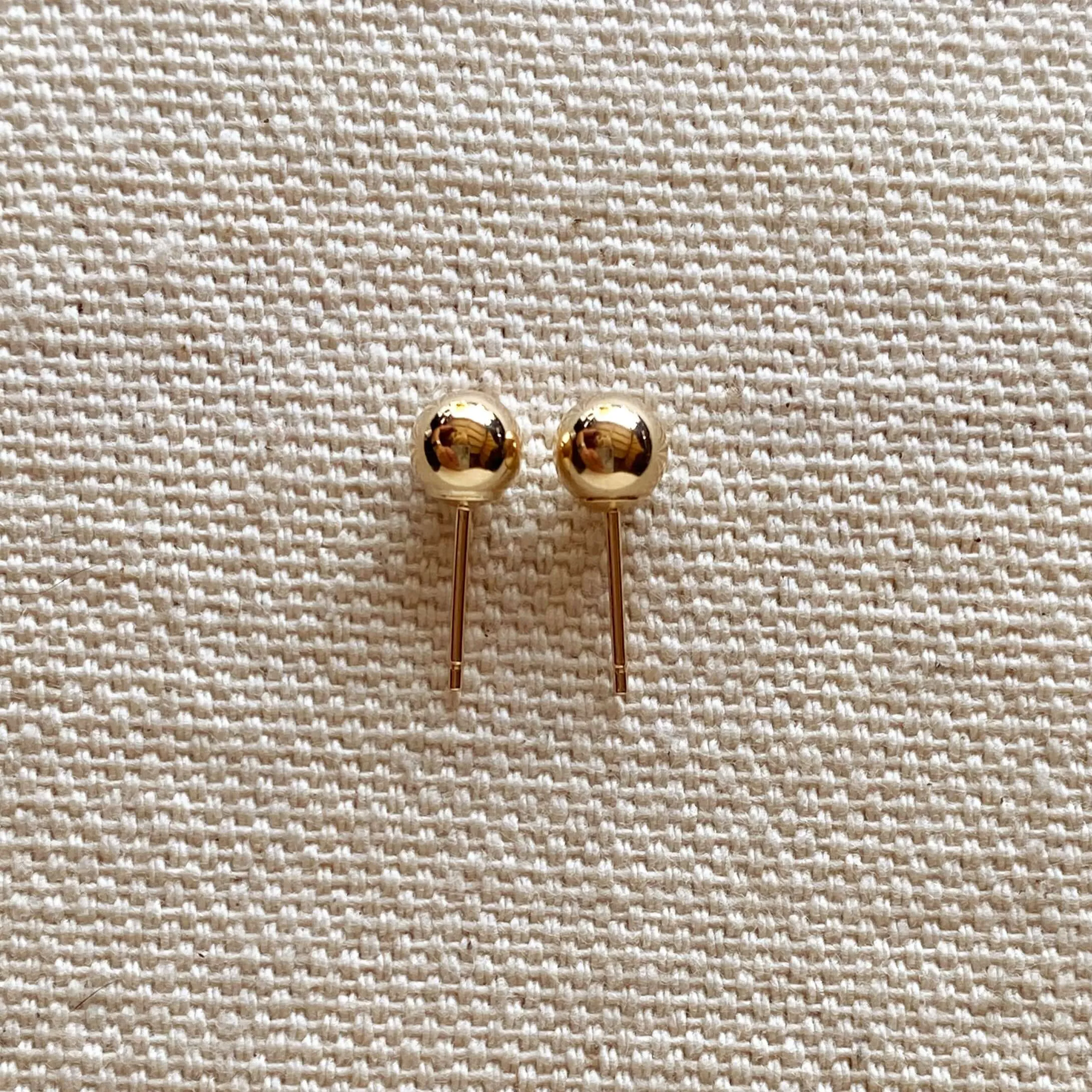 14k Solid Gold 5.0mm Ball Stud Earrings