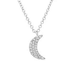 14K White Gold 0.06 CTW Diamond Crescent Moon Pendant SC55003091