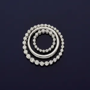 18ct White Gold Contemporary Diamond Trio Pendant
