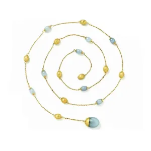 18K Yellow Gold Aquamarine Necklace