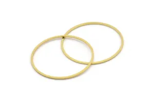 32mm Circle Connectors, 12 Raw Brass Circle Connectors (32x0.80mm) A3884