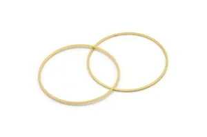 38mm Circle Connectors - 24 Raw Brass Circle Connectors (38x0.80mm) A4080