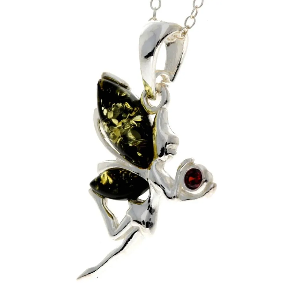 925 Sterling Silver & Baltic Amber Modern Fairytale Pendant - GL2024