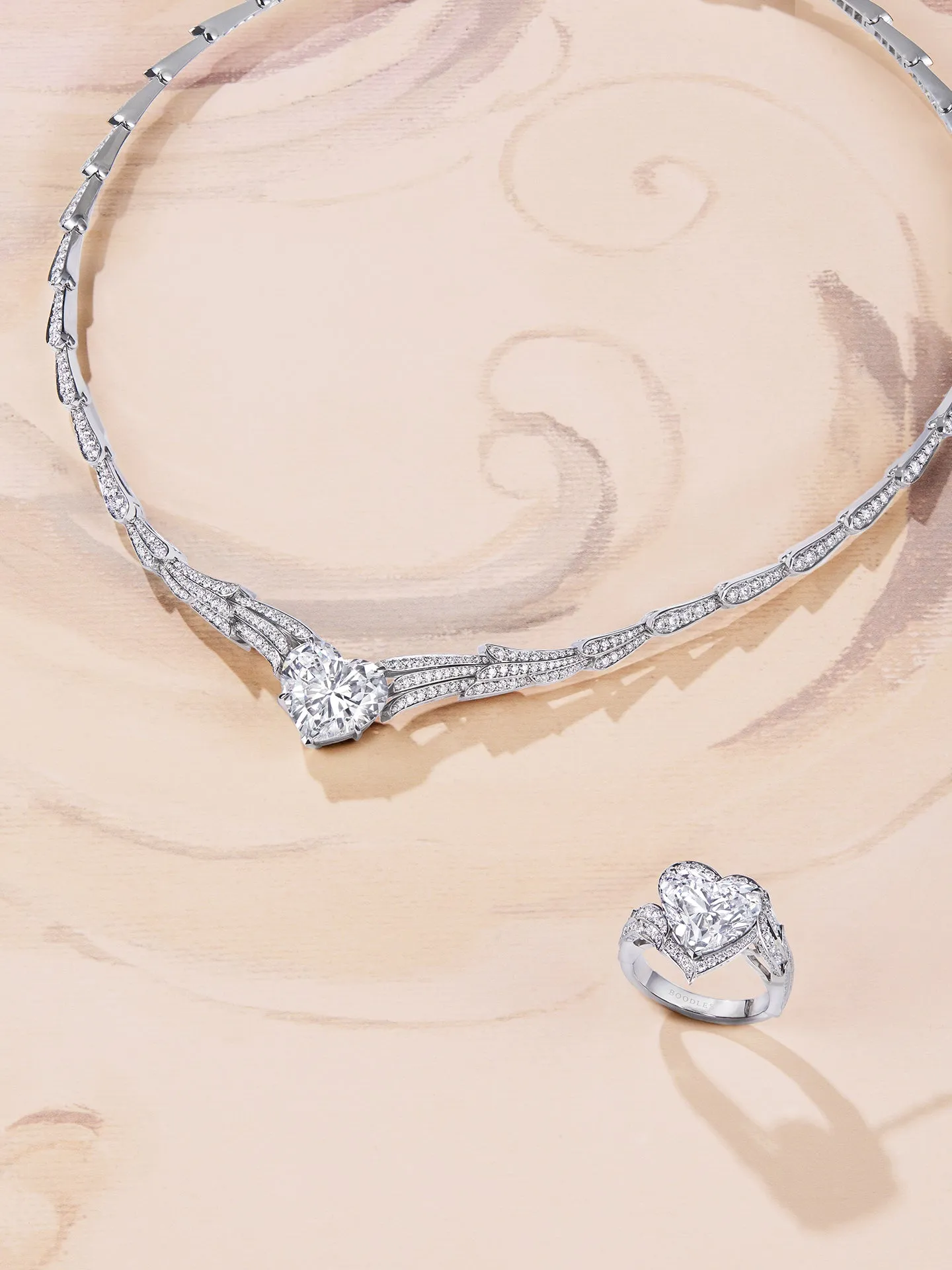 A Family Journey Florence Heart Diamond Platinum Necklace