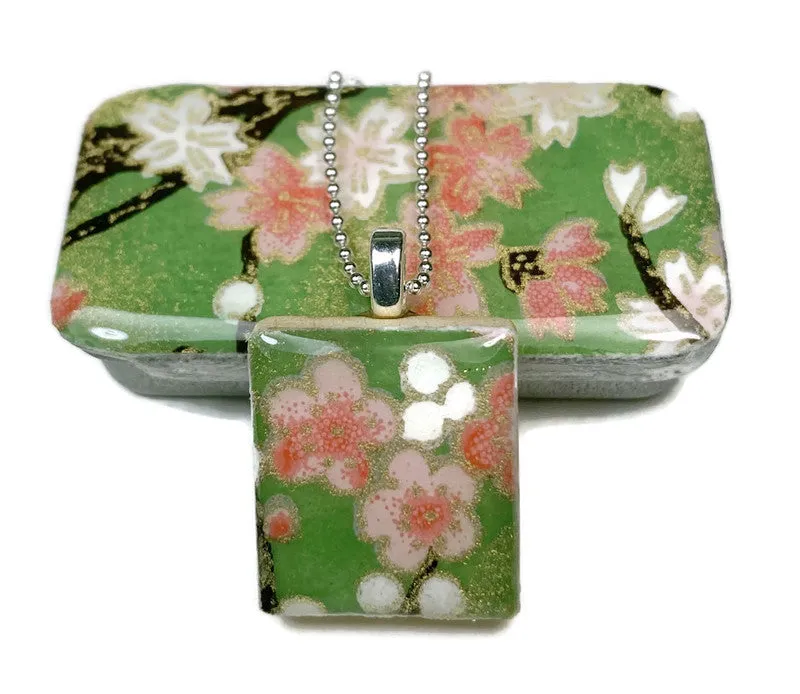 A Scrabble Tile Pendant and Teeny Tiny Tin Coral Jade