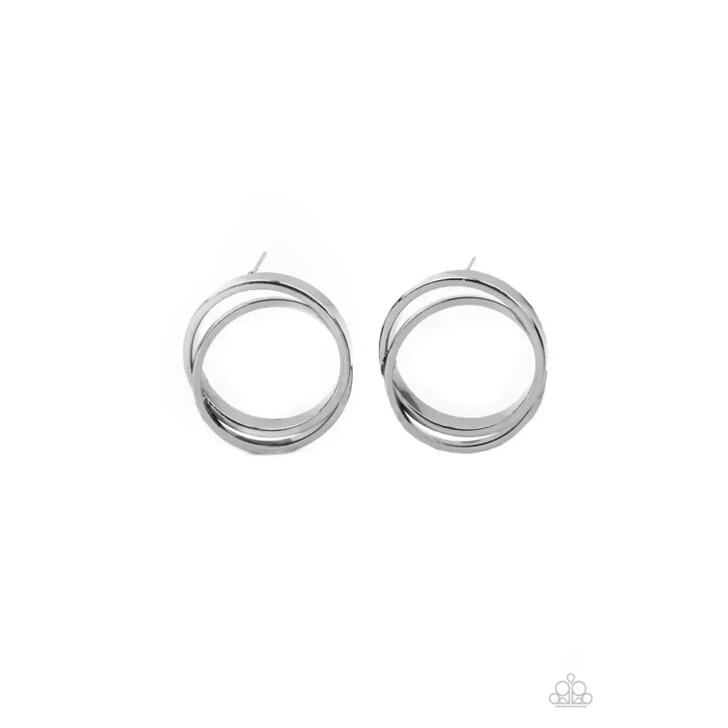 Always In The Loop - Black Earrings