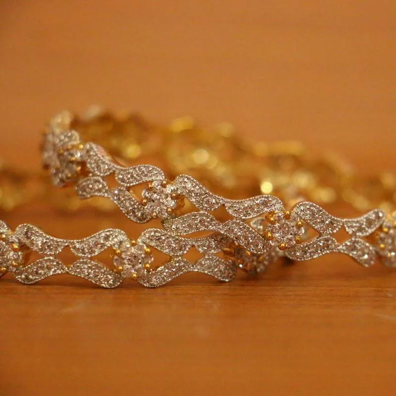 American Diamond Gold Plated Signity Bangles