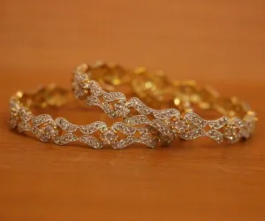 American Diamond Gold Plated Signity Bangles