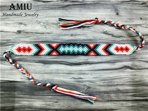 AMIU Handmade Bracelet Custom Tibetan Cotton Wrap Popular Woven Rope String Friendship Bracelets For Women Men Dropshipping