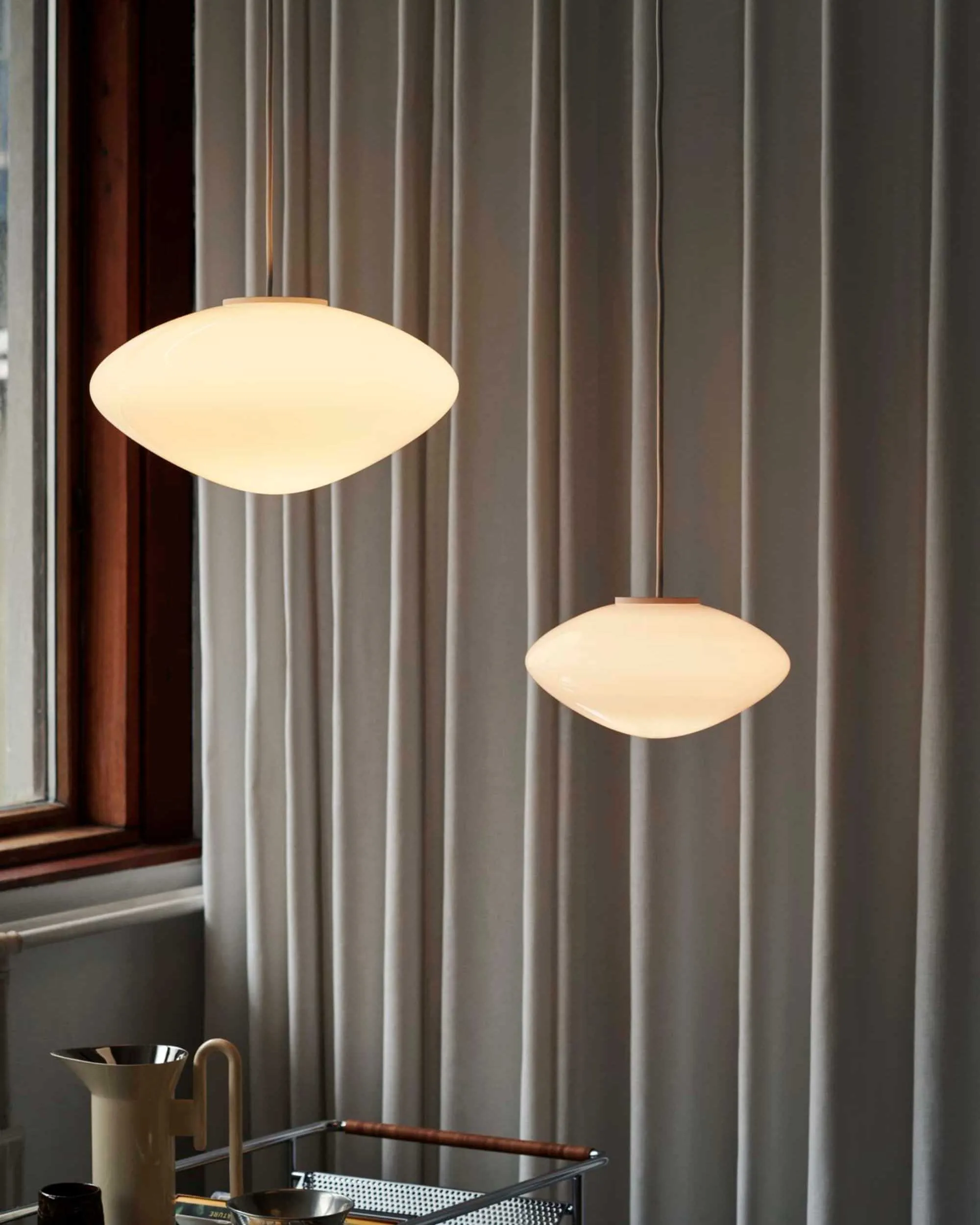 &Tradition AP15 Mist Pendant Lamp, Matt White/Opal Glass