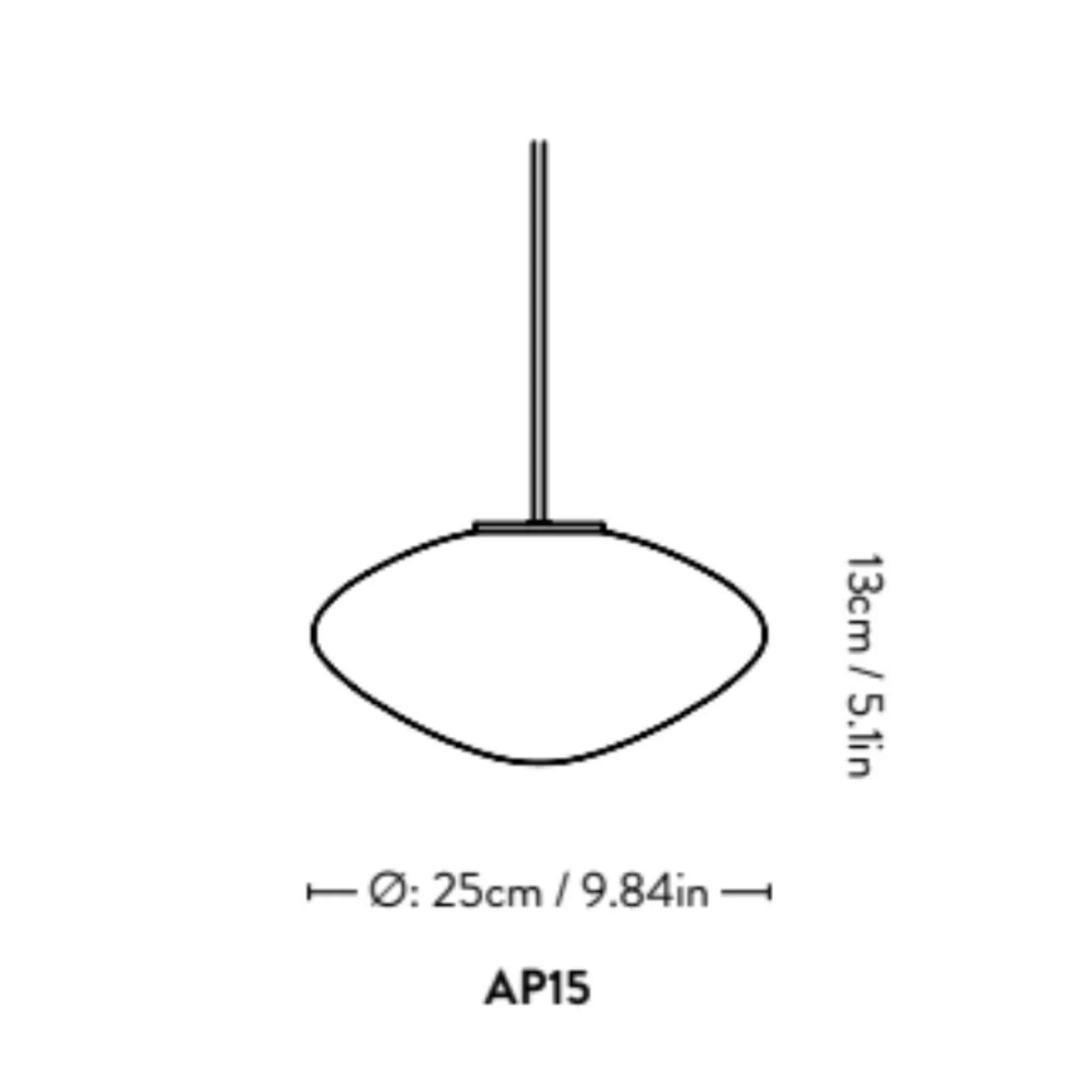 &Tradition AP15 Mist Pendant Lamp, Matt White/Opal Glass