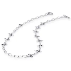 Antique French Cross Mid-Length Chain Necklace in Sterling Silver, 14mm
