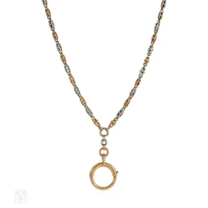 Antique French two-color gold and platinum chain
