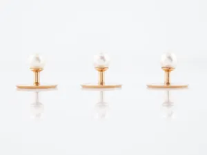Antique Tuxedo Studs Victorian Tiffany & Co. Pearl in 18K Yellow Gold