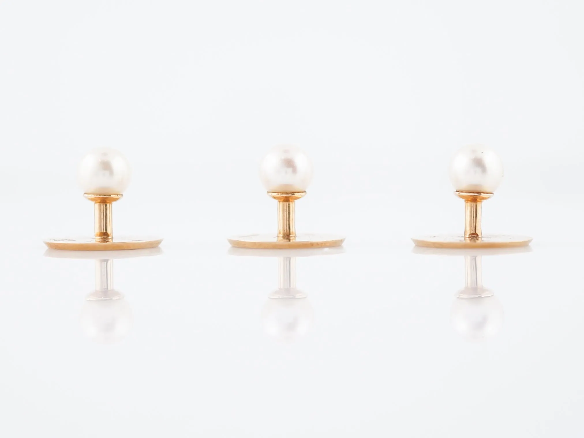Antique Tuxedo Studs Victorian Tiffany & Co. Pearl in 18K Yellow Gold