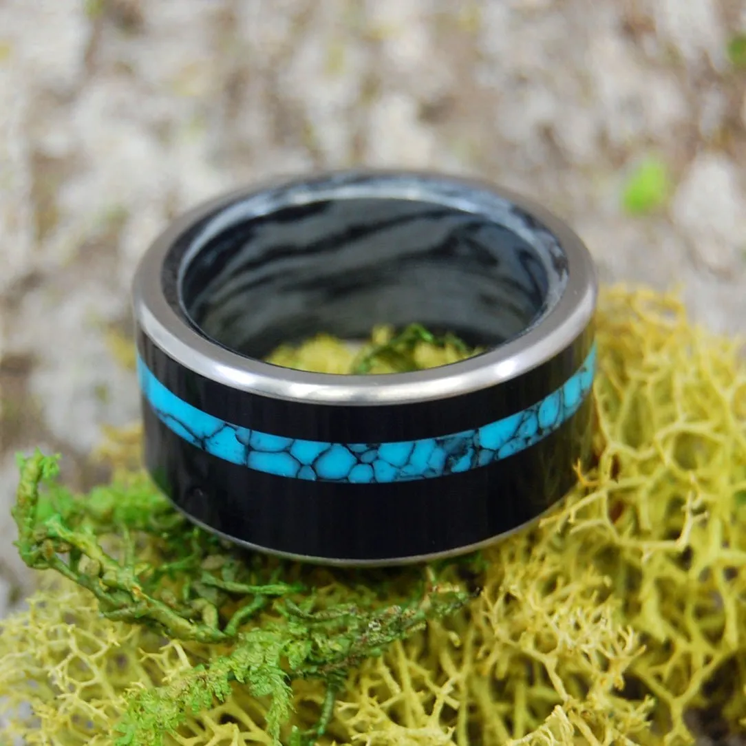 Apollo | Men's Turquoise, Onyx & Titanium Wedding Ring