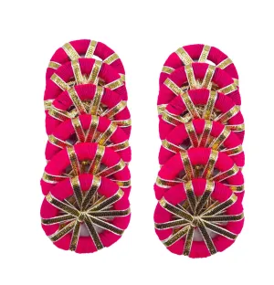 Arooman™ Handmade 2 Inch Chakri Gota Ring for Craft, Jari Chudi for Rangoli Kit | Decorations for Diwali Decorations, Art Work Festival Decorations Gift Color-Rani Pink