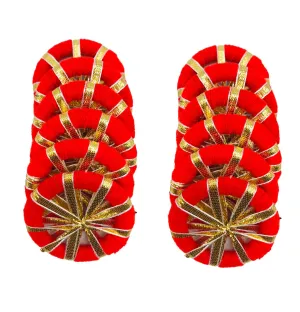 Arooman™ Handmade 2 Inch Chakri Gota Ring for Craft, Jari Chudi for Rangoli Kit | Decorations for Diwali Decorations, Art Work Festival Decorations Gift Color-Red