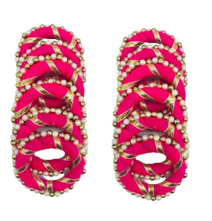 Arooman™ Handmade 2 Inch Round Gota Ring for Craft, Jari Chudi for Rangoli Kit | Decorations for Diwali Decorations, Art Work Festival Decorations Gift Color-Rani