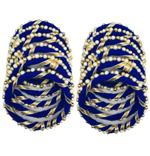 Arooman™ Handmade 3 Inch Round Gota Ring for Craft, Jari Chudi for Rangoli Kit | Decorations for Diwali Decorations, Art Work Festival Decorations Gift Color-Blue