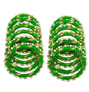 Arooman™ Handmade 3 Inch Round Gota Ring for Craft, Jari Chudi for Rangoli Kit | Decorations for Diwali Decorations, Art Work Festival Decorations Gift Color-Green