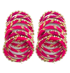 Arooman™ Handmade 3 Inch Round Gota Ring for Craft, Jari Chudi for Rangoli Kit | Decorations for Diwali Decorations, Art Work Festival Decorations Gift Color-Rani Pink