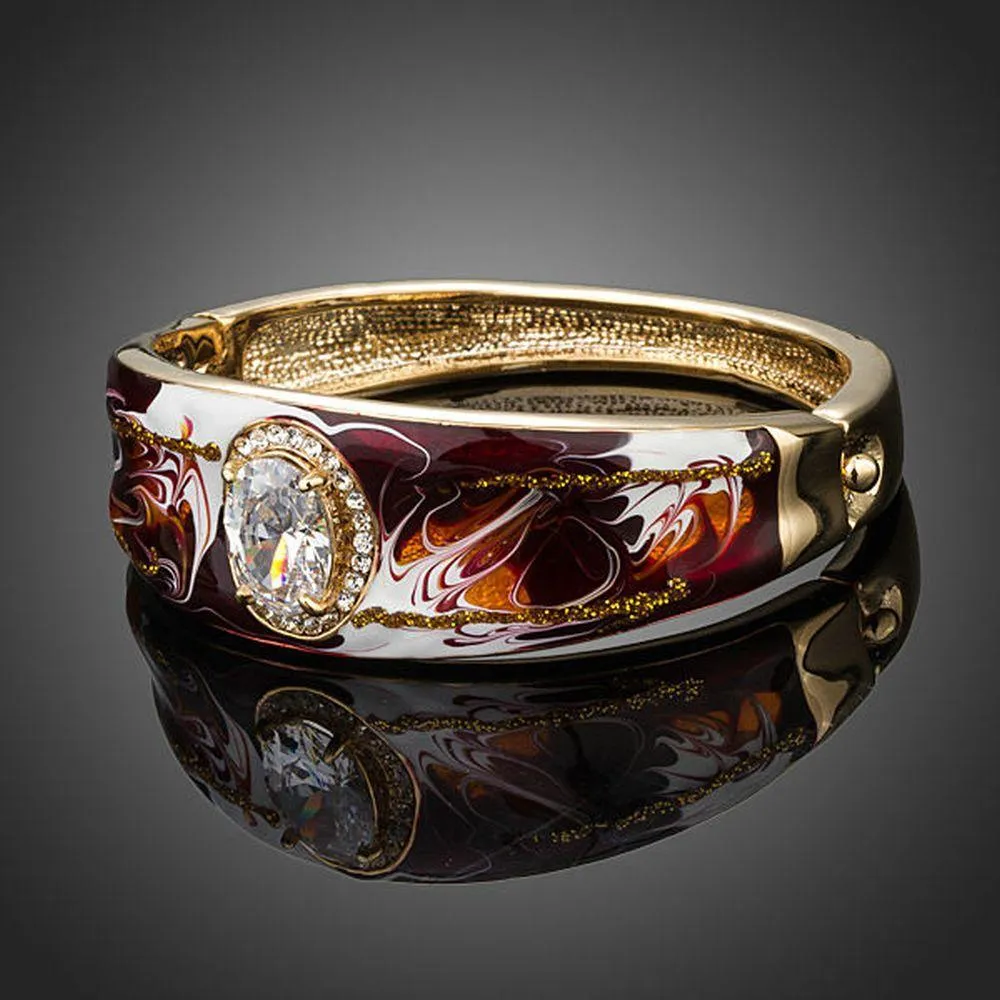 Artistic Oval Crystal Bangle