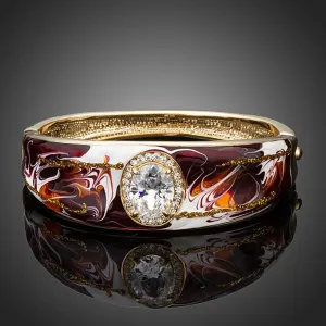 Artistic Oval Crystal Bangle