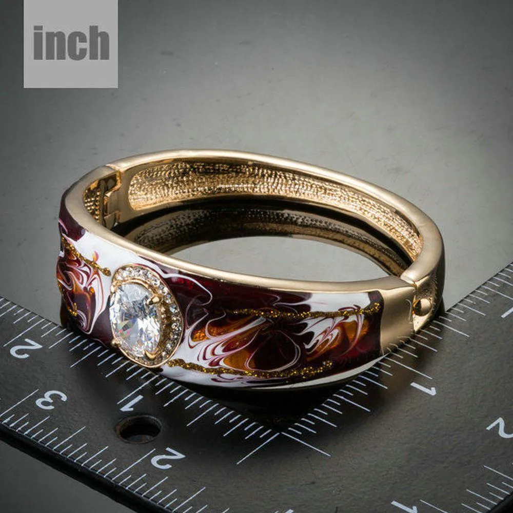 Artistic Oval Crystal Bangle