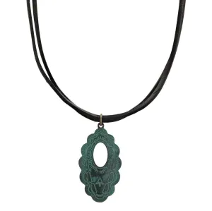 Attitude Scalloped Window Bronze Necklace- ANC5213