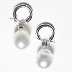 Australian South Sea Baroque Pearl Detachable Hoop Earrings