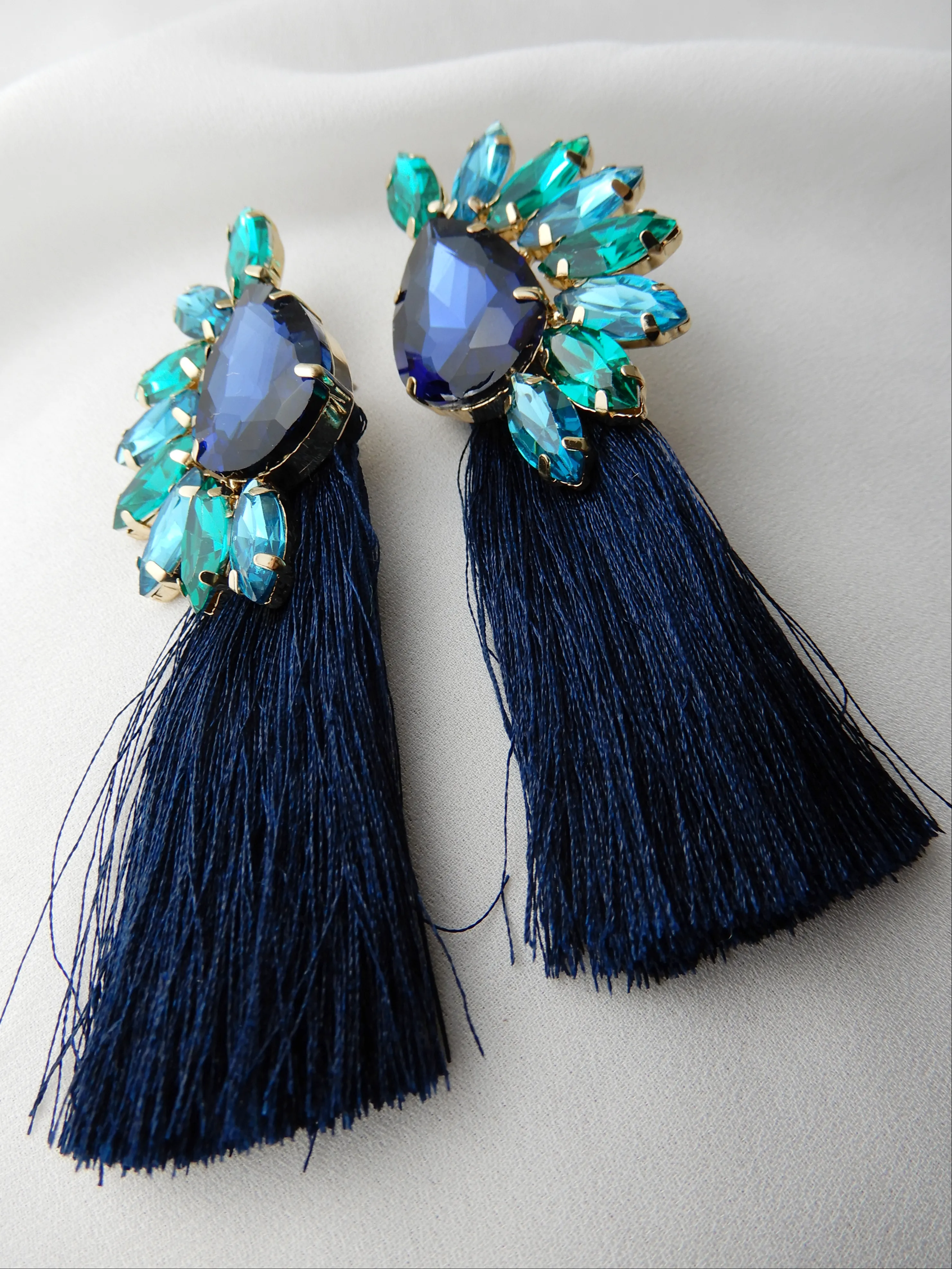 Bead Gem tassel Earring