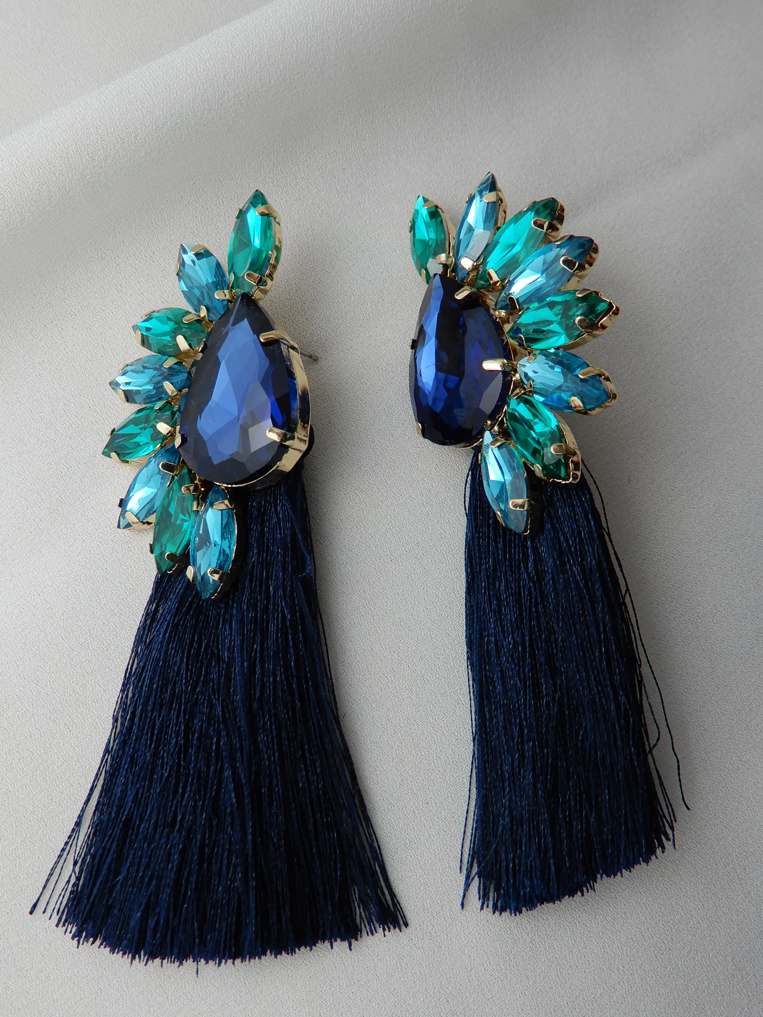 Bead Gem tassel Earring