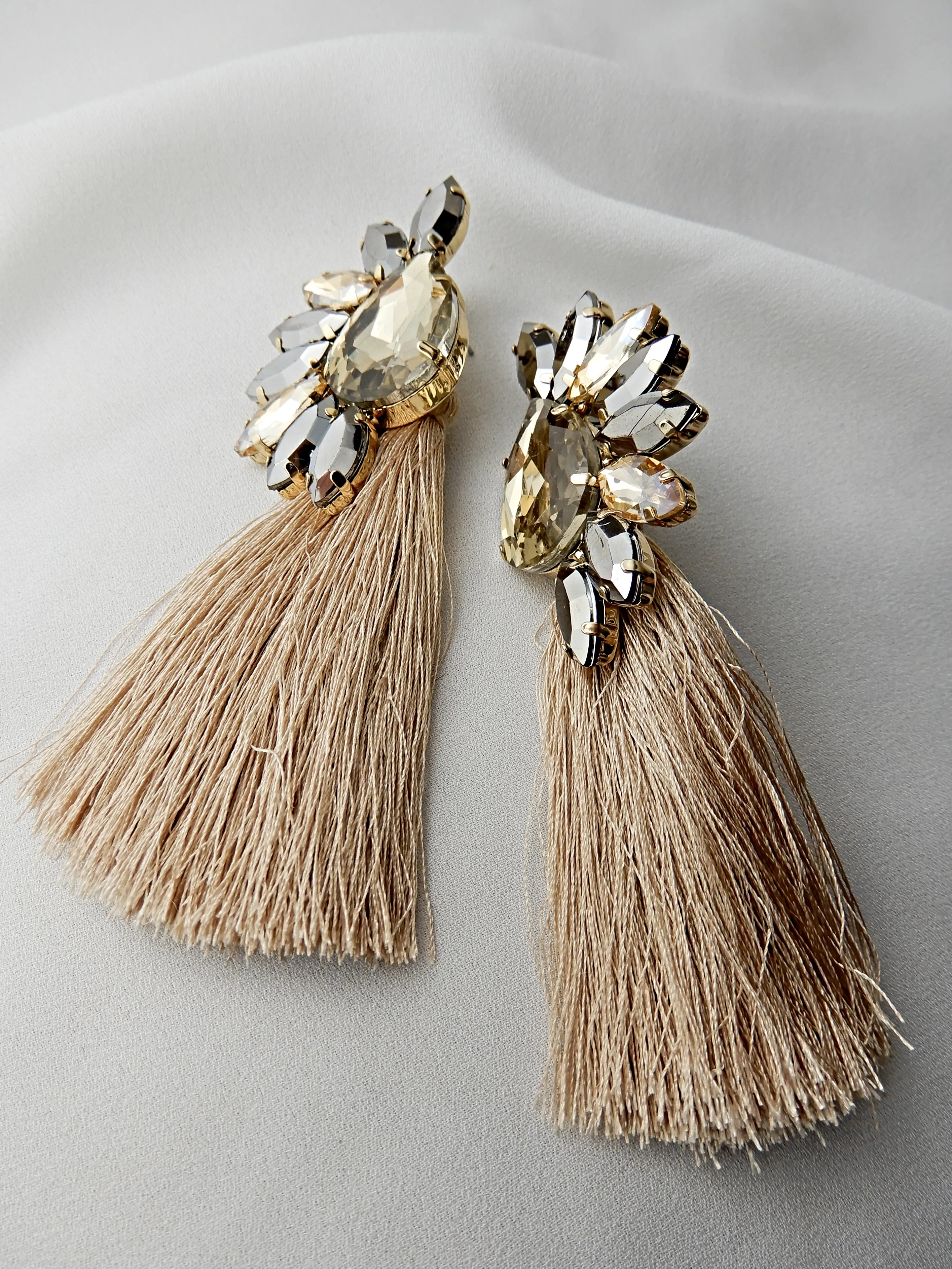 Bead Gem tassel Earring