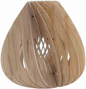 Benzara 60 Watt Aryballos Shape Wooden Ceiling Pendant, Oak Brown