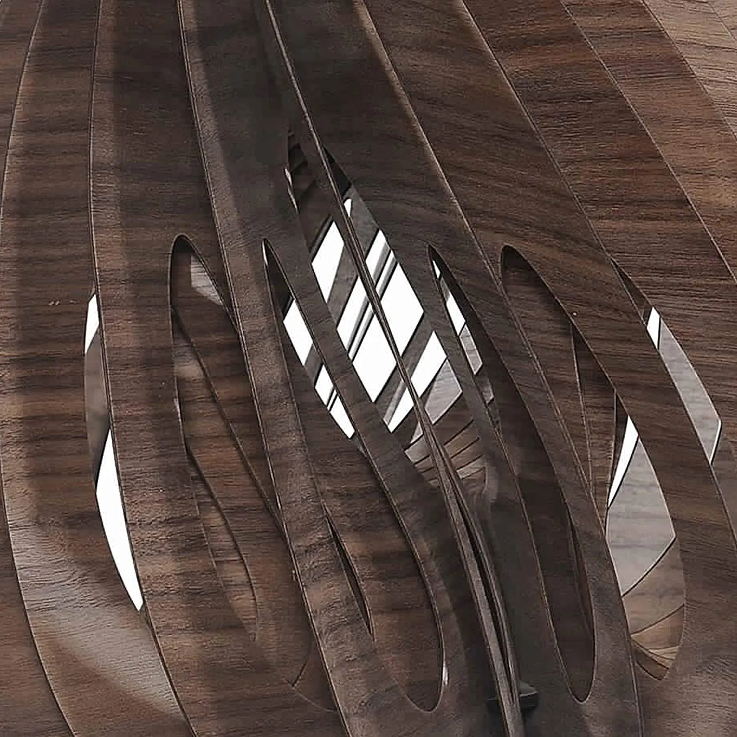 Benzara 60 Watt Aryballos Shape Wooden Ceiling Pendant, Walnut Brown