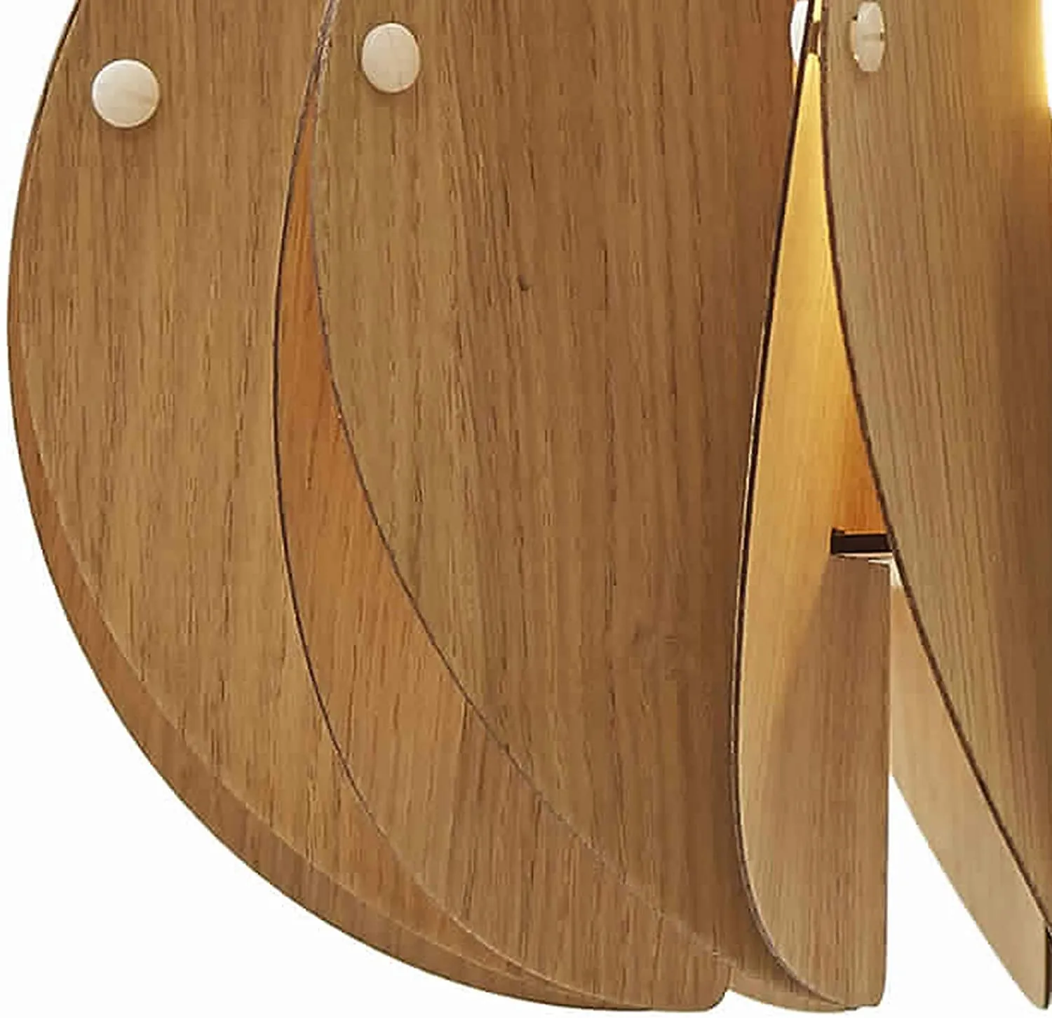 Benzara 60 Watt Fluted Vase Shape Wooden Ceiling Pendant, Oak Brown