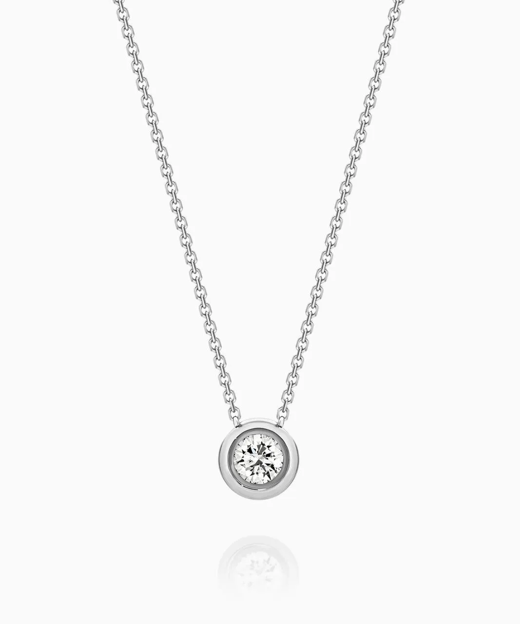 Bezel Set Diamond Pendant - Petite