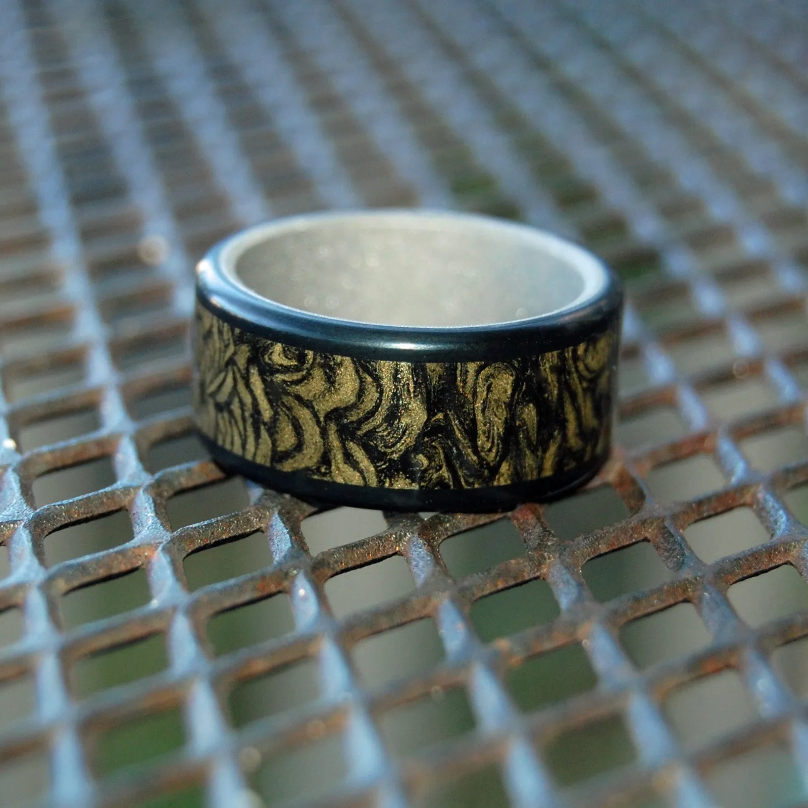 Black And Gold Samurai | Men's Black & Gold Titanium Wedding Ring