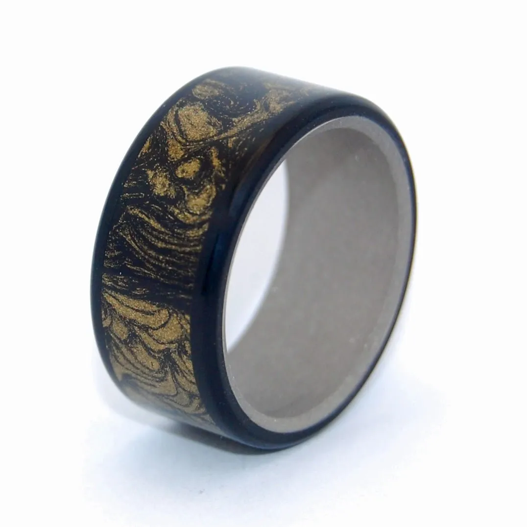Black And Gold Samurai | Men's Black & Gold Titanium Wedding Ring