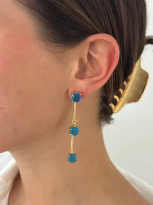 Blue Gem Drop Studs